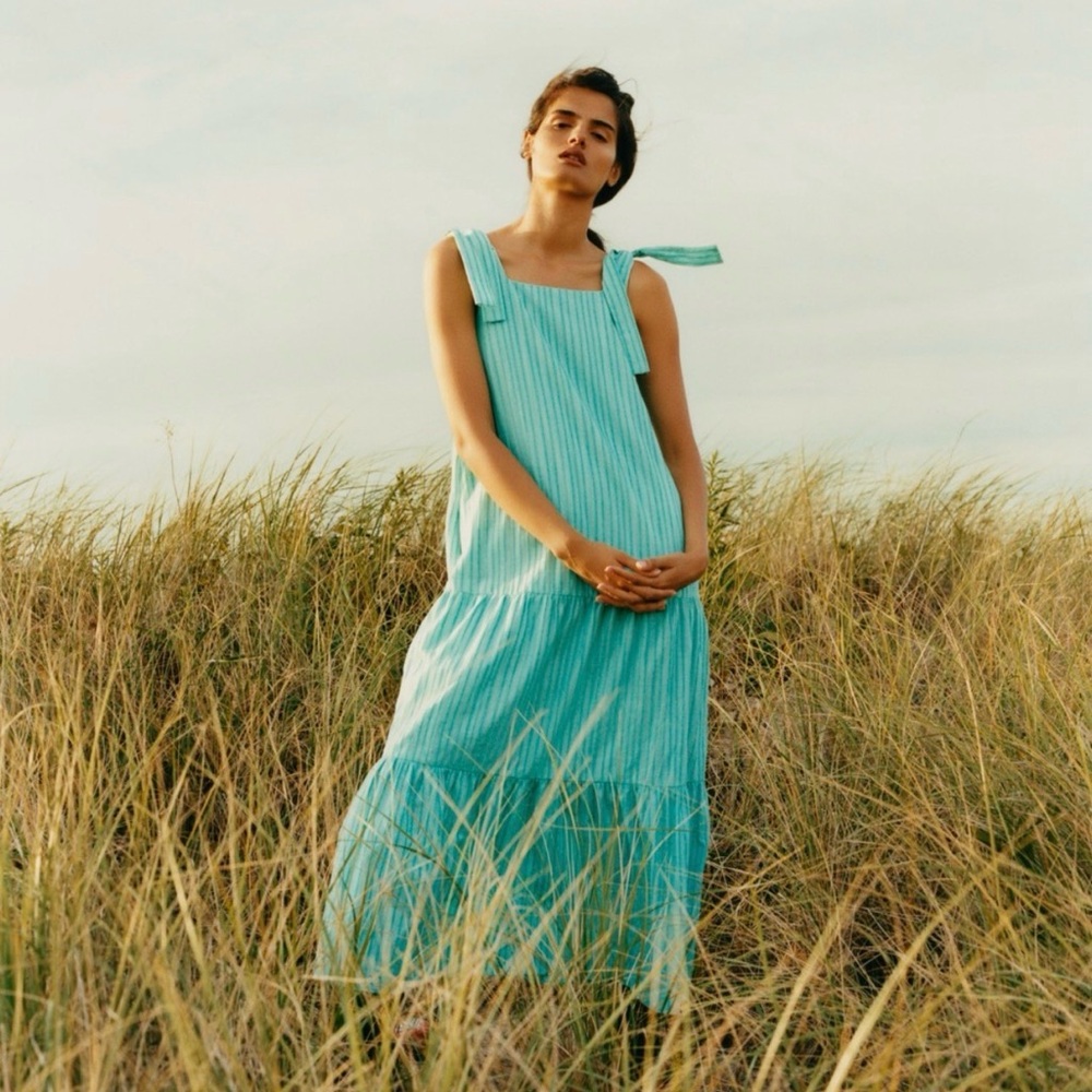 capitol brentwood merlette tiered zuma dress in turquoise